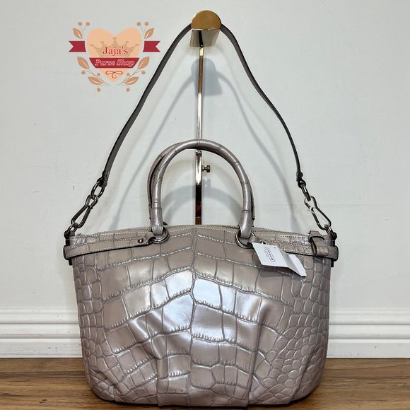 💝Coach Embossed Exotic Leather Satchel & Shoulder Purse💝 - Picture 3 of 17